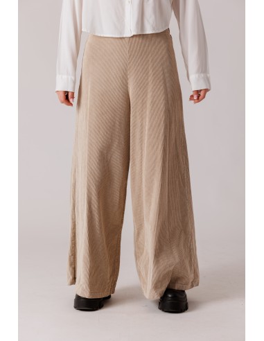 NATURAL DYED ELASTIC WAISTBAND WIDE CORDUROY PANTS