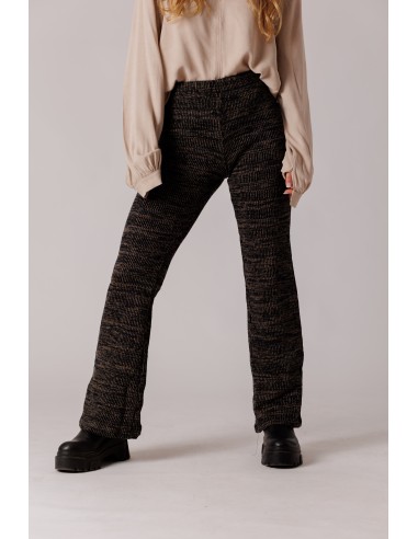 MARBLED RIBBED ELASTIC WAISTBAND TROUSERS